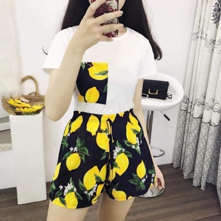 Đồ bộ áo thun quần trái cây