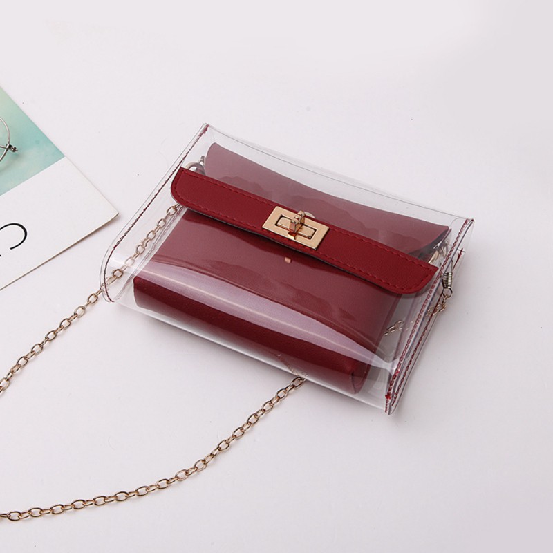 Túi đeo chéo nhựa trong Hàn Quốc thời trang cho nữ