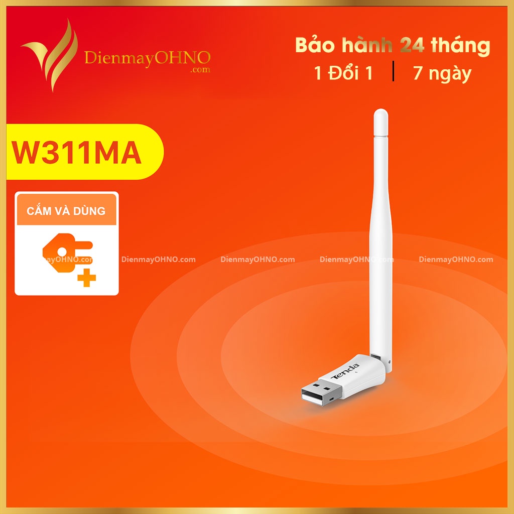 USB Thu Wifi Tenda W311MA Chính Hãng USB Bộ Đầu Thu Sóng Wifi Cho Máy Tính Bàn PC Bluetooth - Điện Máy OHNO