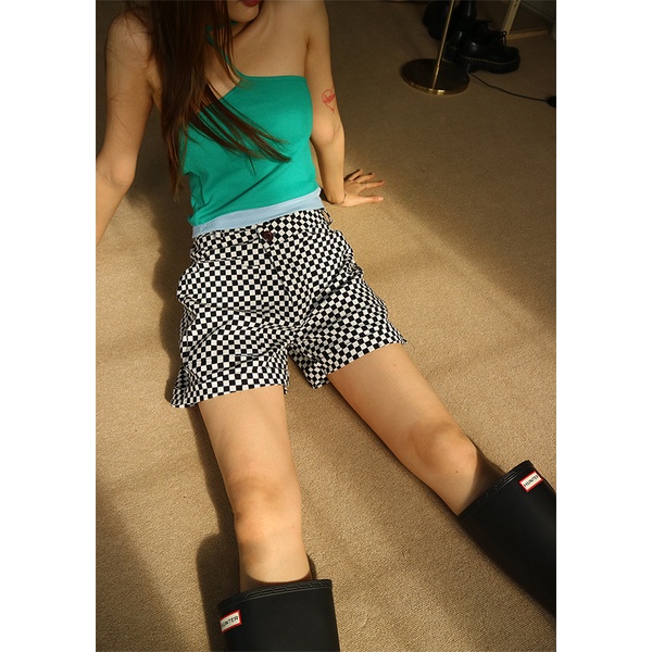 OUTLET -50% - Good Letter H - Quần Ngắn Hoạ Tiết Caro - Chessboard Shorts