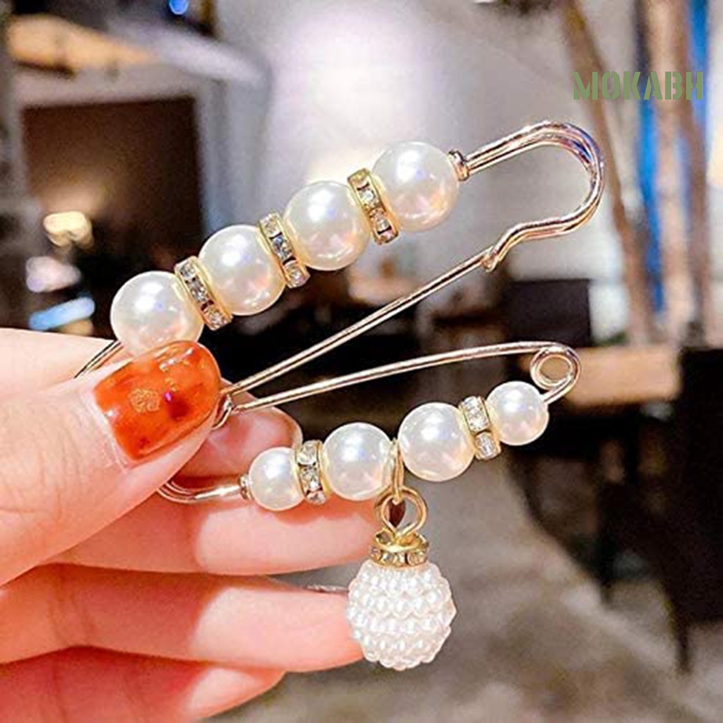 Set 5 Ghim Cài Áo Đính Ngọc Trai Giả Thời Trang Nữ