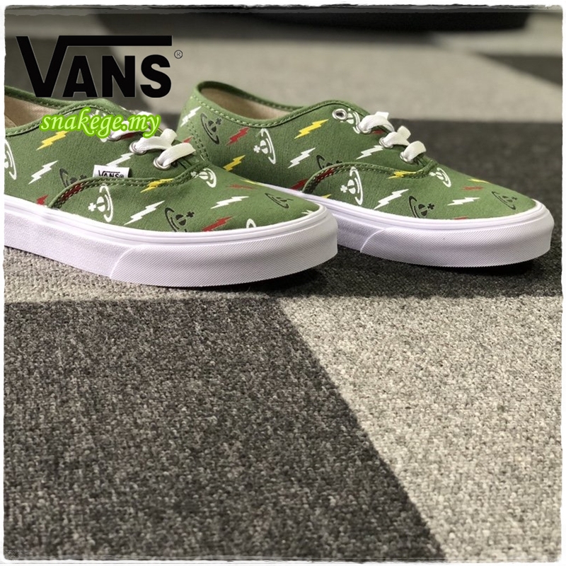 Giày Vải Canvas 100% 0riginal Vans X Vivienne Westwood Màu Xanh Lá Thoáng Khí Thời Trang Mùa Hè Cho Nam Và Nữ