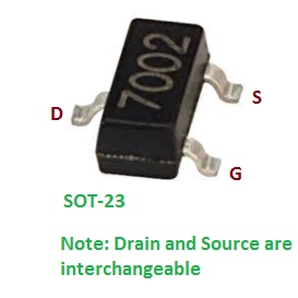 2N7002 12W N-Mosfet 0.13A 40V SOT-23 10pcs
