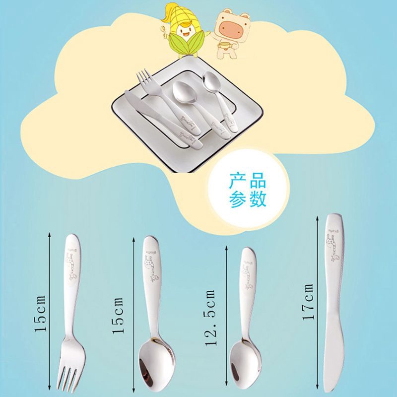 Bộ 4 Muỗng Nĩa Inox Phong Cách Phương Tây
