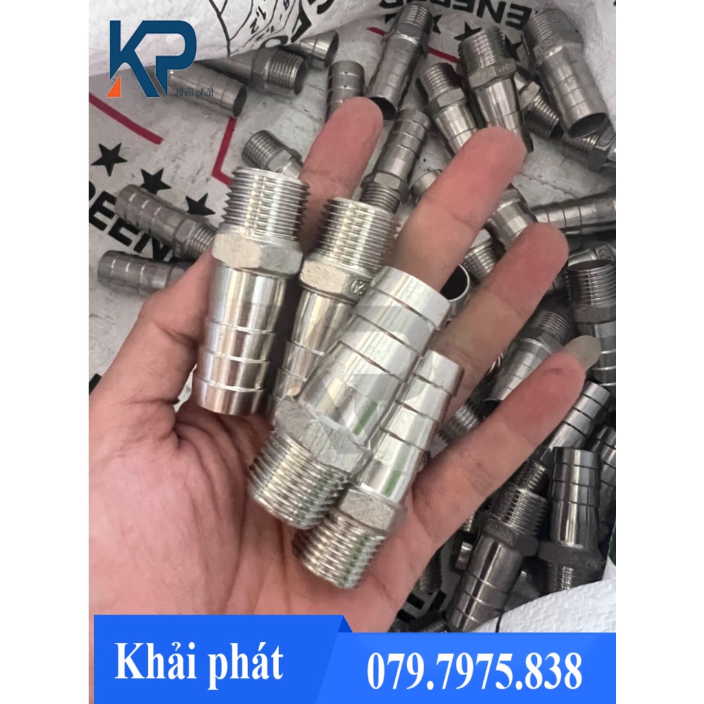 -Đầu nối đuôi chuột inox ren ngoài-nối thẳng đuôi chuột