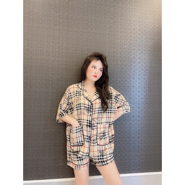 Đồ ngủ mặc nhà -Đồ pijama cánh dơi đùi lụa mango họa tiết lập thể fom dưới 65 kg siêu hot