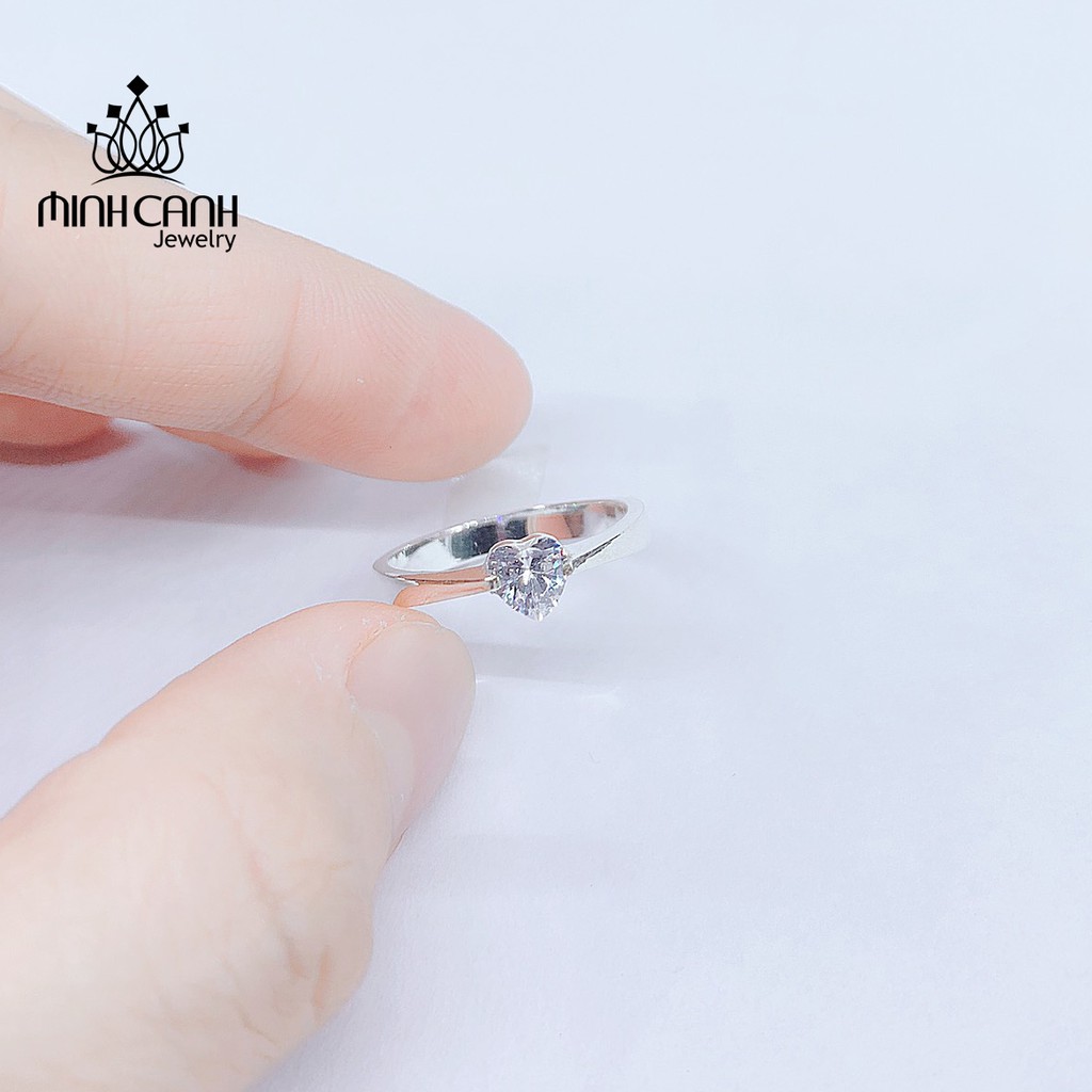 Nhẫn Bạc Nữ Đá Hình Trái Tim - Minh Canh Jewelry