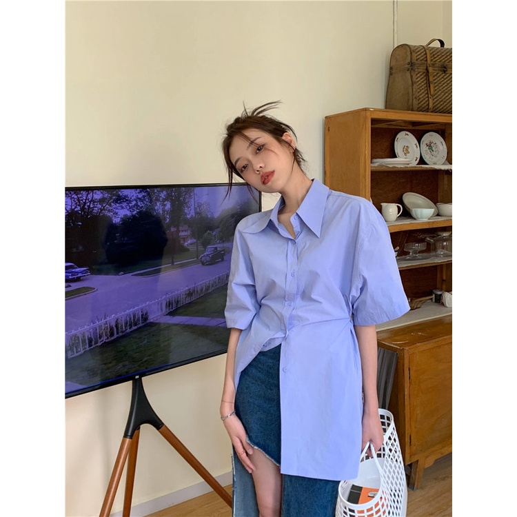 Áo Sơ Mi Tay Ngắn Và Dài Phong Cách Hàn Quốc Thời Trang Mùa Hè Cho Nữ