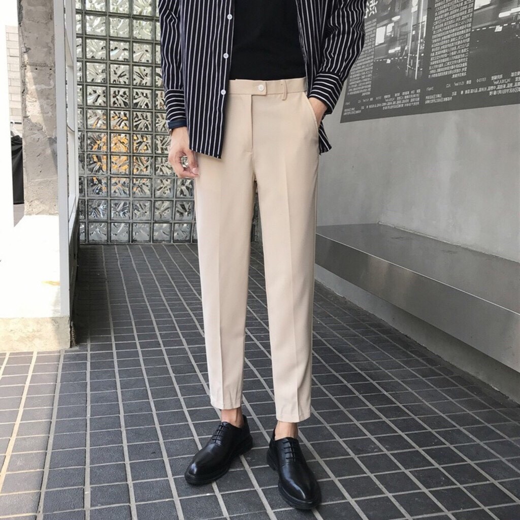 Quần Âu Nam Đẹp KOREA Vải Tuyết Mưa Dáng Slimfit Phong Cách Hàn Quốc | BigBuy360 - bigbuy360.vn