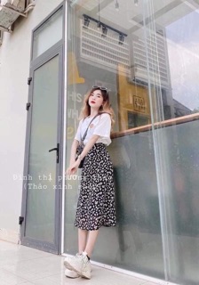 Chân váy hoa cúc chất đẹp