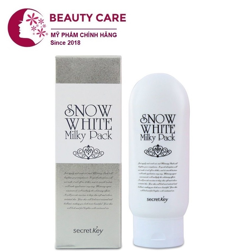 Kem Tắm Trắng Mặt và Toàn Thân Secret Key Snow White Milky Pack 200g