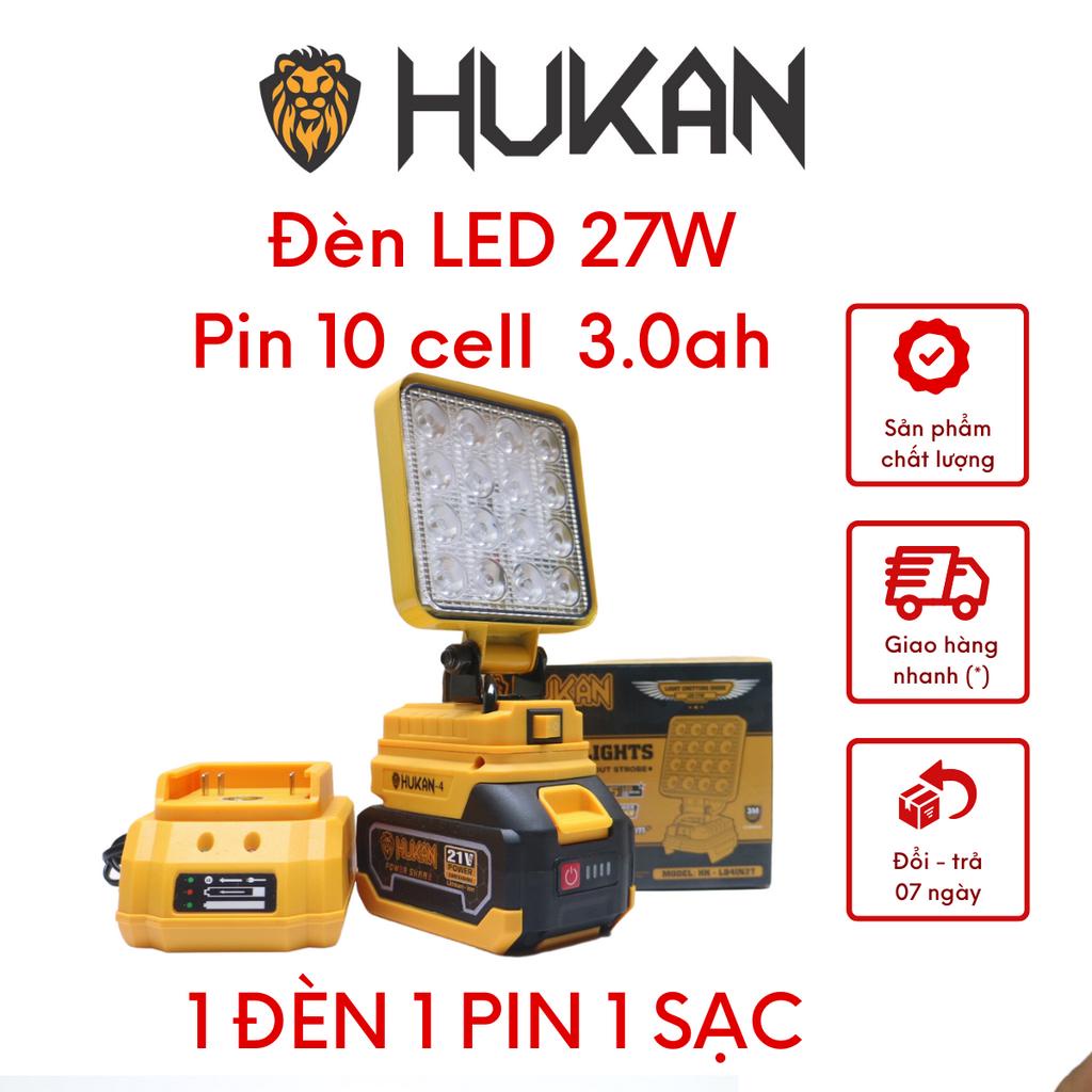 Thân bóng đèn pin LED LB4IN27  + Pin 10 cell HUKAN 3.0AH + Sạc Cốc HK - ADT21 siêu sáng sử dụng chân pin phổ thông