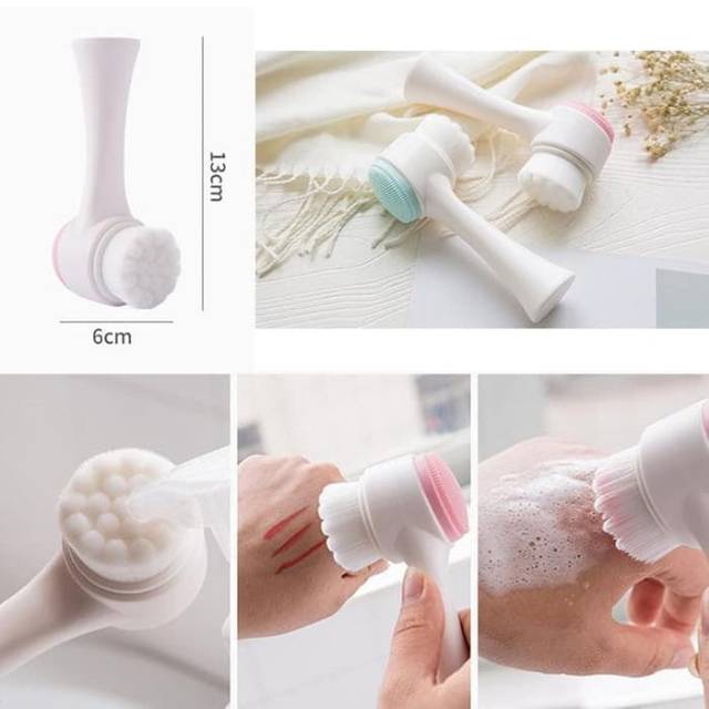 (Hàng Mới Về) Cọ Rửa Mặt 2 Mặt Miniso Mềm Mượt