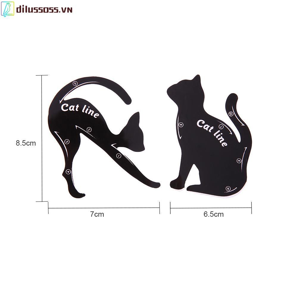 (Hàng Mới Về) Set 2 Khuôn Kẻ Mắt Hình Mèo Dễ Thương