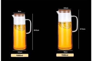 Bình thuỷ tinh nắp tre 1l