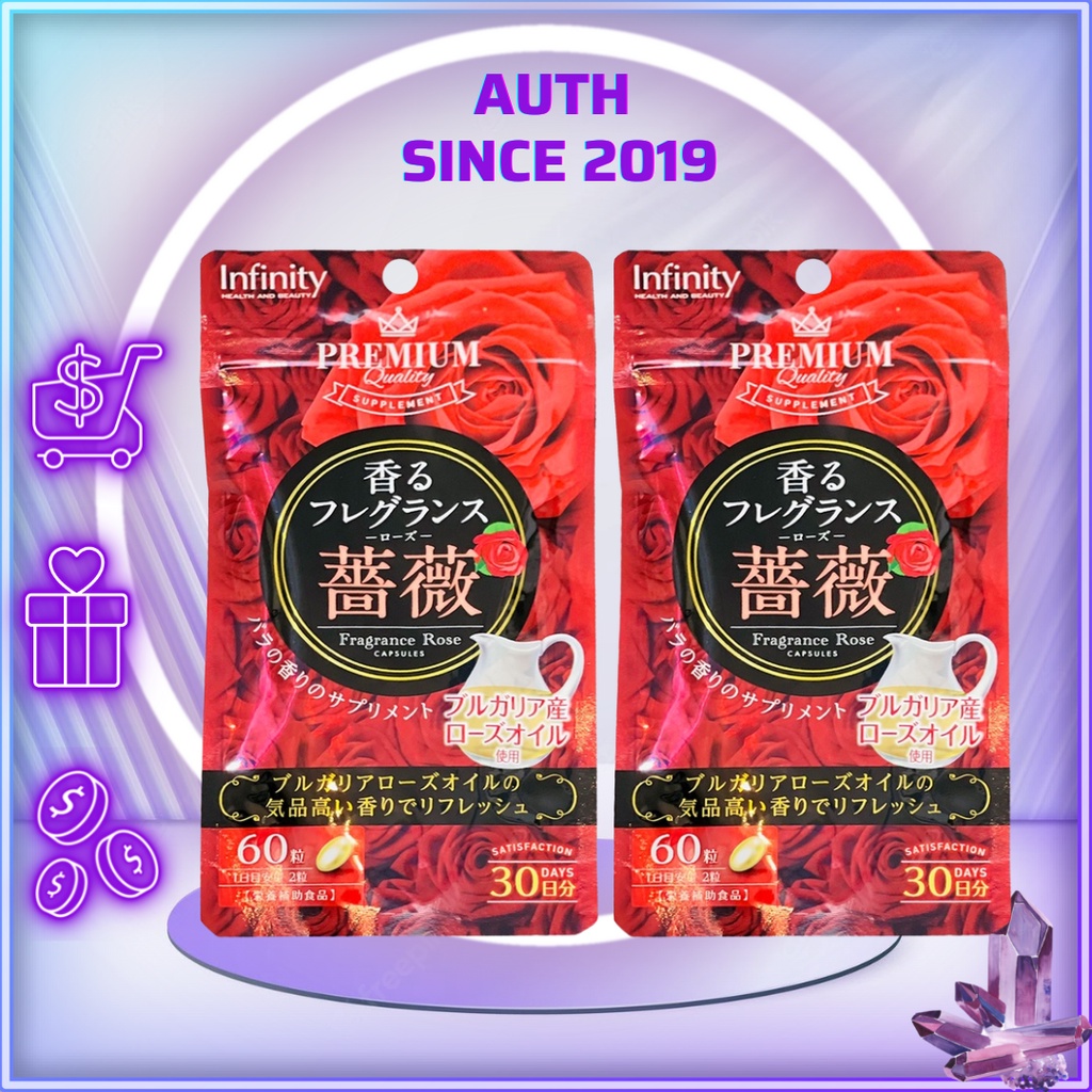 Viên Uống Thơm Cơ Thể Premium Infinity Fragrance Rose 60 Viên Nhật Bản