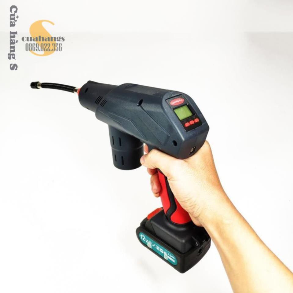 Máy bơm 12V lốp hơi bánh xe ô tô GEWANG - BH 12 THÁNG