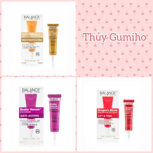Kem mắt Balance các loại (nọc rắn, máu rồng, collagen)