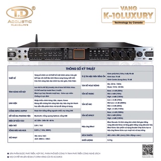 Vang cơ lai số TD Acoustics K10 Luxury 2022 - Hàng Chính Hãng - Gia Khang Shop