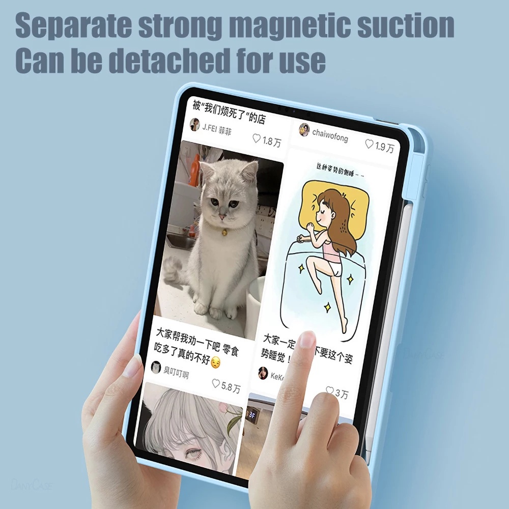 Tro 360° Ốp Máy Tính Bảng Có Bàn Phím Không Dây Lật Tự Động Bật / Tắt Màn Hình Thông Minh Cho iPad Mini 6 2021 8.3 inch