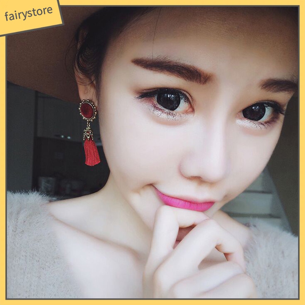 Khuyên tai phối dây tua thời trang cổ điển cho nữ