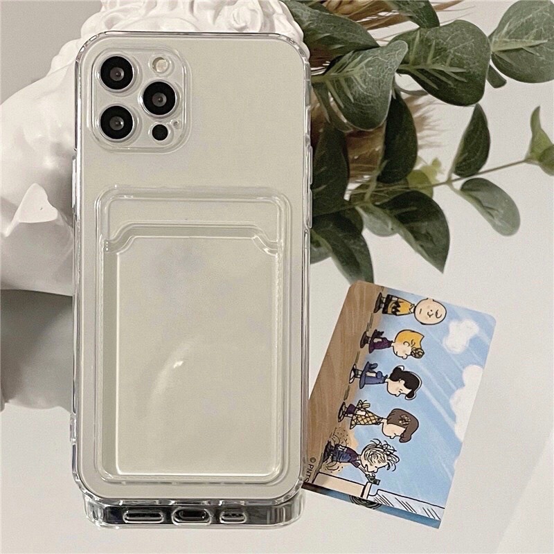 Ốp ngăn đựng thẻ trong suốt cho IP 7/8Plus/ X/ Xsmax/11/1Pro/11ProMax/12/12Pro/12ProMax