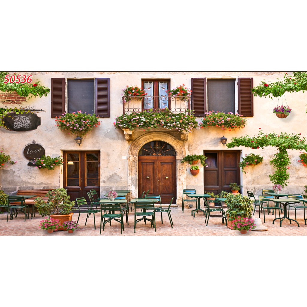 Tranh quán Trà chanh hình 3D dán lên tường theo mọi kích thước yêu cầu