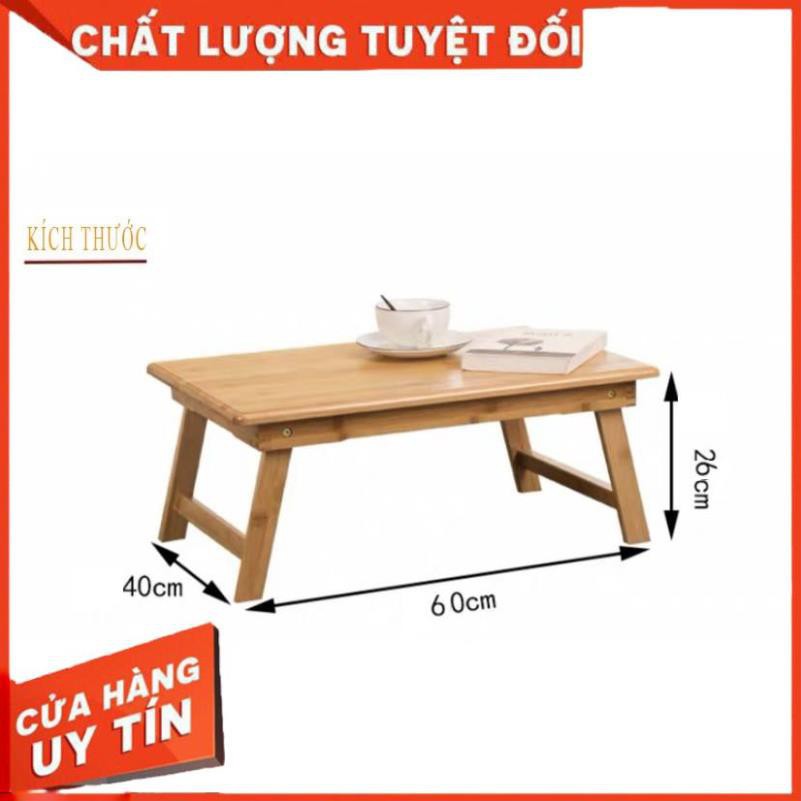 Bàn gỗ gấp gọn mini đa năng tiện lợi hình chữ nhật chân thang kích thước 60*40cm gỗ tự nhiên