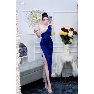 Đầm dạ hội lệch vai dài váy dự tiệc sang trọng