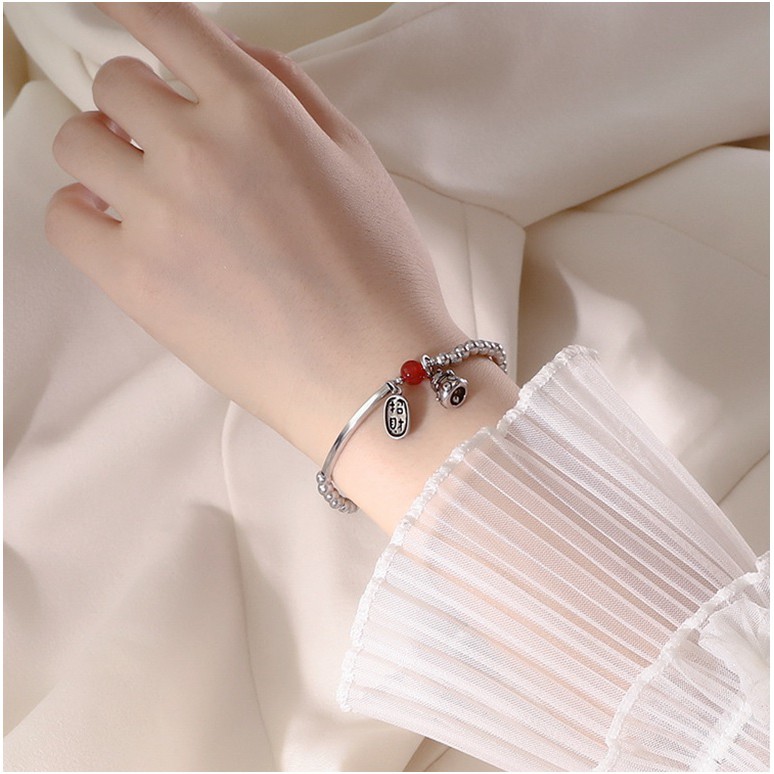 Lắc tay mèo chiêu tài may mắn phối hạt đỏ