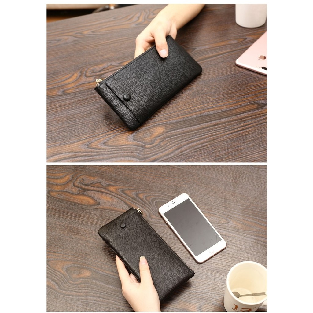 Ví Da Bò Có Ngăn Ngoài Để Điện Thoại