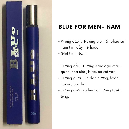Nước hoa dạng xịt, nước hoa nam nữ hương thơm nước hoa dubai quyến rũ, nhẹ nhàng  dung tích 35ml 7 mùi hương lựa chọn