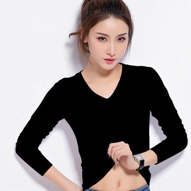 Áo Thun Nữ Tay Dài Cổ Tim bigsize