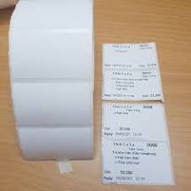 Giấy Decal nhiệt 50x30 mm x 30m, Decal Trà sữa 50x30 mm x 30m, Giấy in mã vạch tem nhãn, tem phụ 50x30 mm x 50m