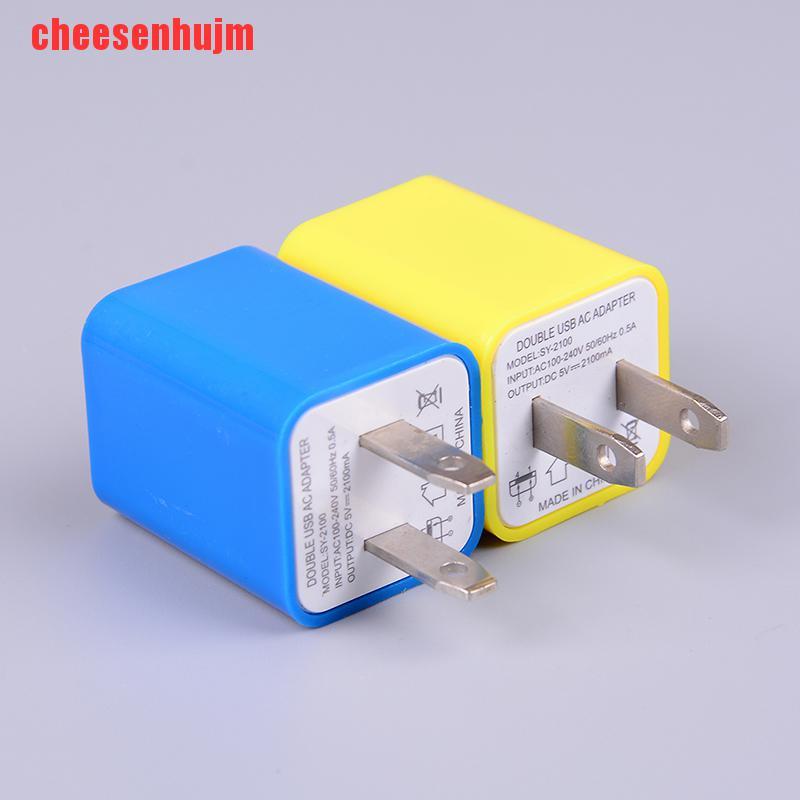Củ Sạc AC 2 Cổng USB Phích Cắm US