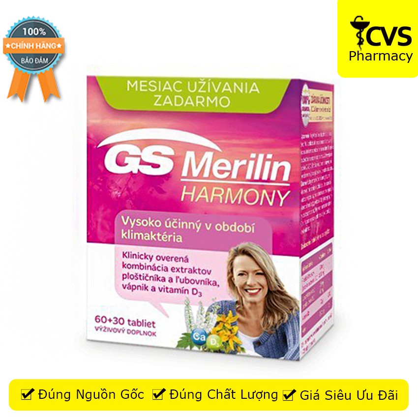 GS Merilin Harmony - Hộp 30 viên uống Giải Pháp Cho Phụ Nữ Thời Kỳ Mãn Kinh - cvspharmacy