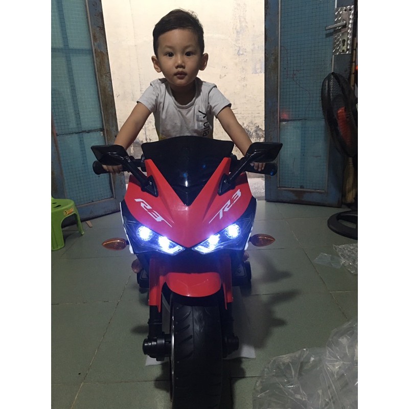 Xe máy điện trẻ em H2R, R3 động cơ 12V mạnh mẽ kích thước lớn 110 x 46 x 76cm
