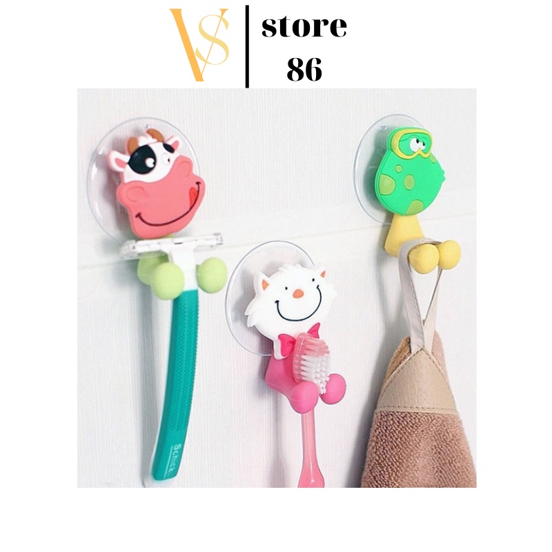 Kẹp bàn chải đánh răng hình thú hút chân không, giữ bàn chải