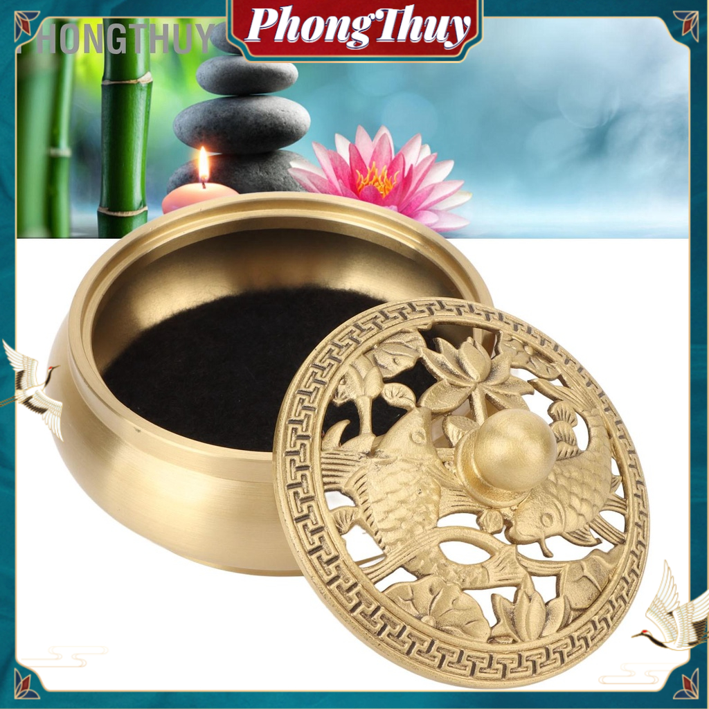 PhongThuy Xông Hương Bằng Đồng Tinh Tế Retro Cổ Phong Cách Dễ Dàng Vệ Sinh Giá Đỡ Để Trang Trí Máy Tính Bàn