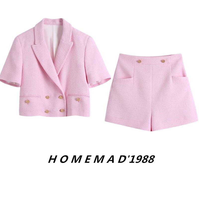 (Sẵn) Set vest cộc tay + sooc Hồng, Za*ra phong cách thanh lịch. Liên hệ người bán trước khi đặt hàng