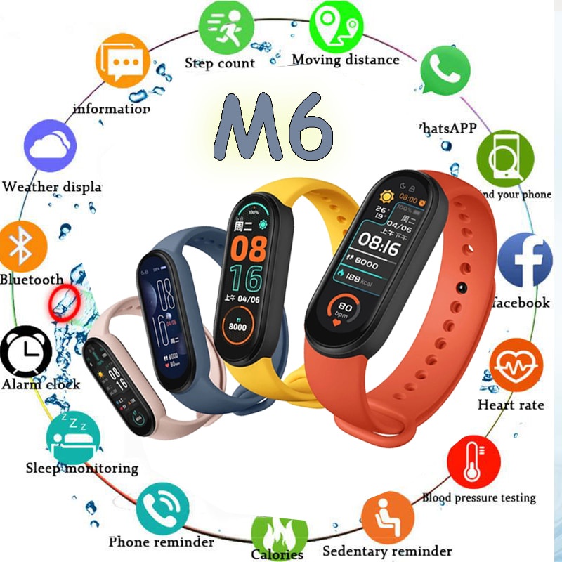Đồng Hồ Thông Minh M6 Theo Dõi Nhịp Tim / Thời Gian Thực Cho iPhone Xiaomi