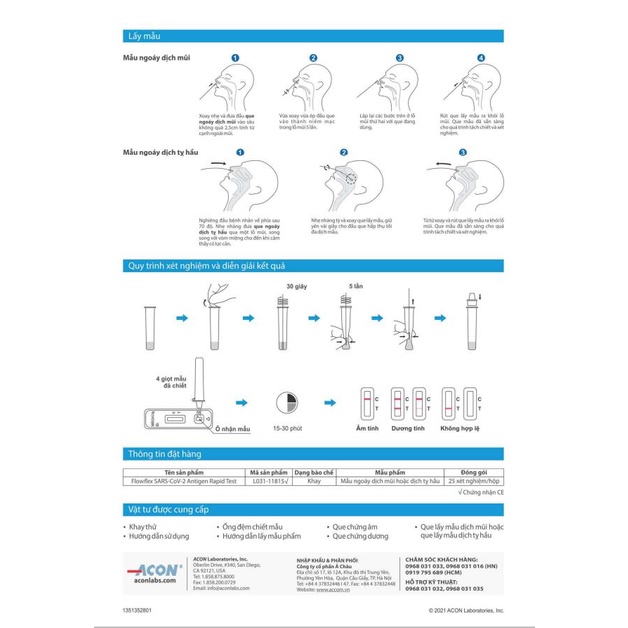 Hộp 5 Bộ Kit Test Covid Flowflex SARSCoV-2 Antigen Rapid Test