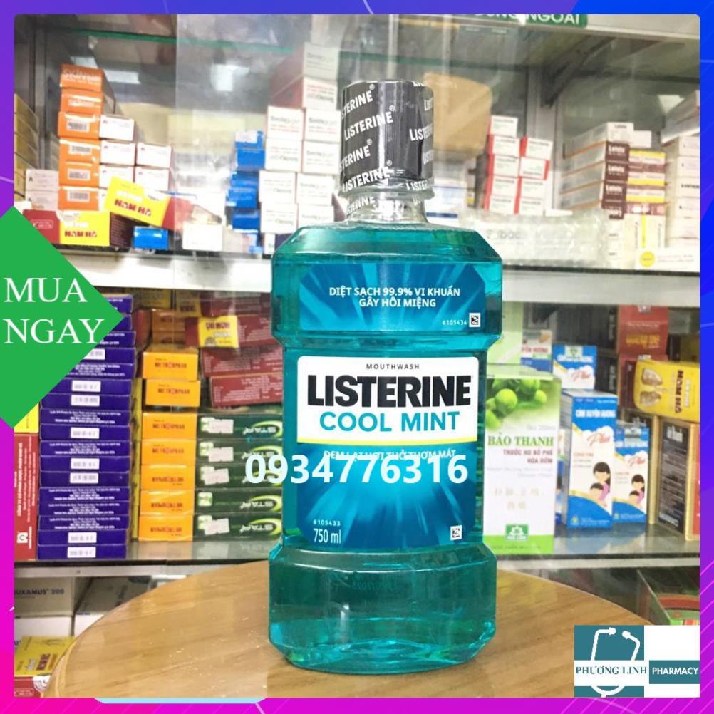 Listerin bạc hà chai 750ml