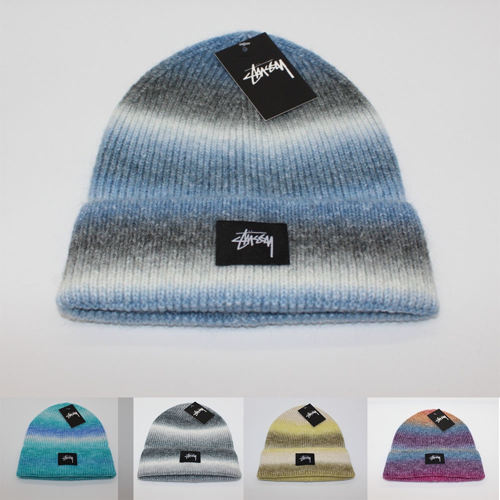 Mũ Beanie Dệt Kim Thêu Chữ Stussy Thời Trang Thu Đông Phong Cách Hip Hop