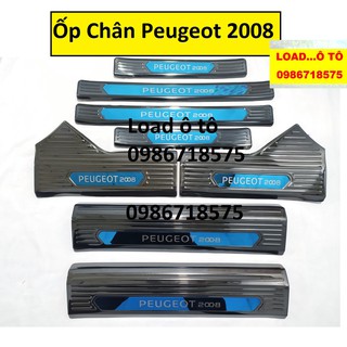 Ốp Bậc Cửa, Nẹp Bước Chân Trong, Ngoài Xe Peugeot 2008 Vân Titan Mặt Bóng Cao Cấp