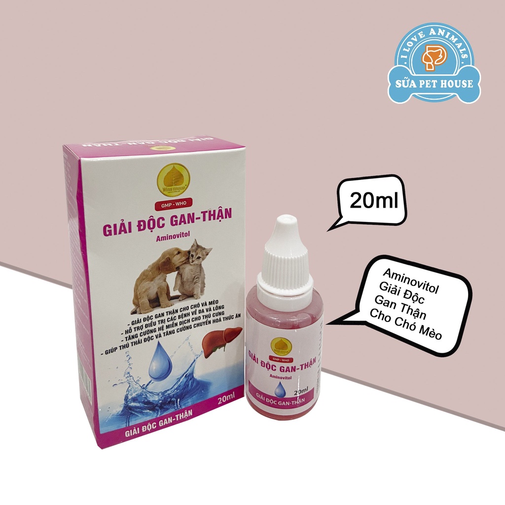 Dung Dịch Giai Độc Gan Thận Cho Chó - Mèo AMINOVITOL 20ML