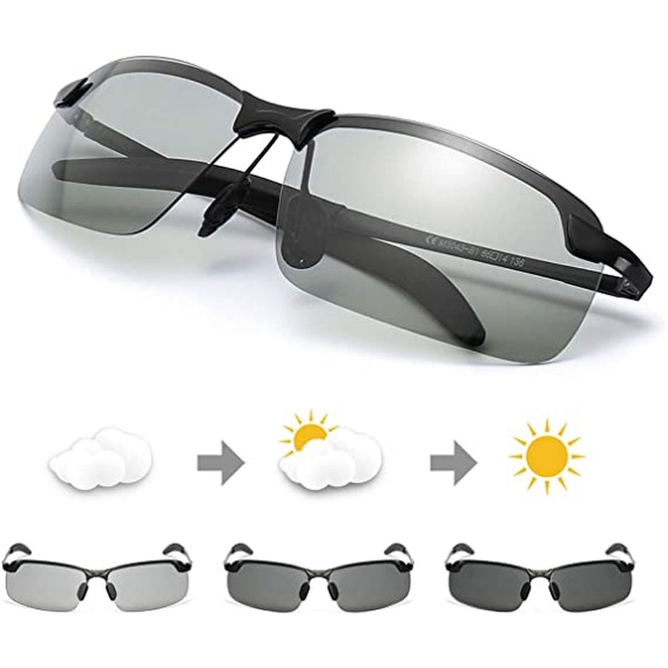 Kính mát phân cực chống tia uv thay đổi màu sắc phong cách cổ điển thời trang cho nam và nữ