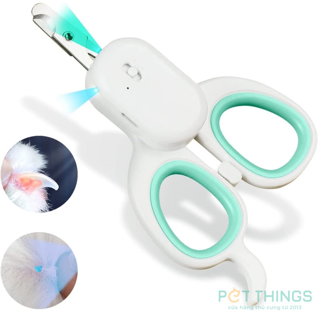 Kềm cắt móng chó mèo Pakeway tích hợp đèn LED + UV soi kí sinh trùng, kèm sạc