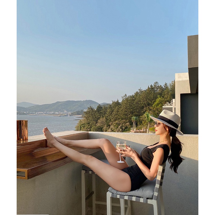 Bikini, Bộ Đồ bơi nữ áo tắm liền một mảnh nhún ngực tôn dáng che bụng chất thun lạnh hàn quốc cho phụ nữ