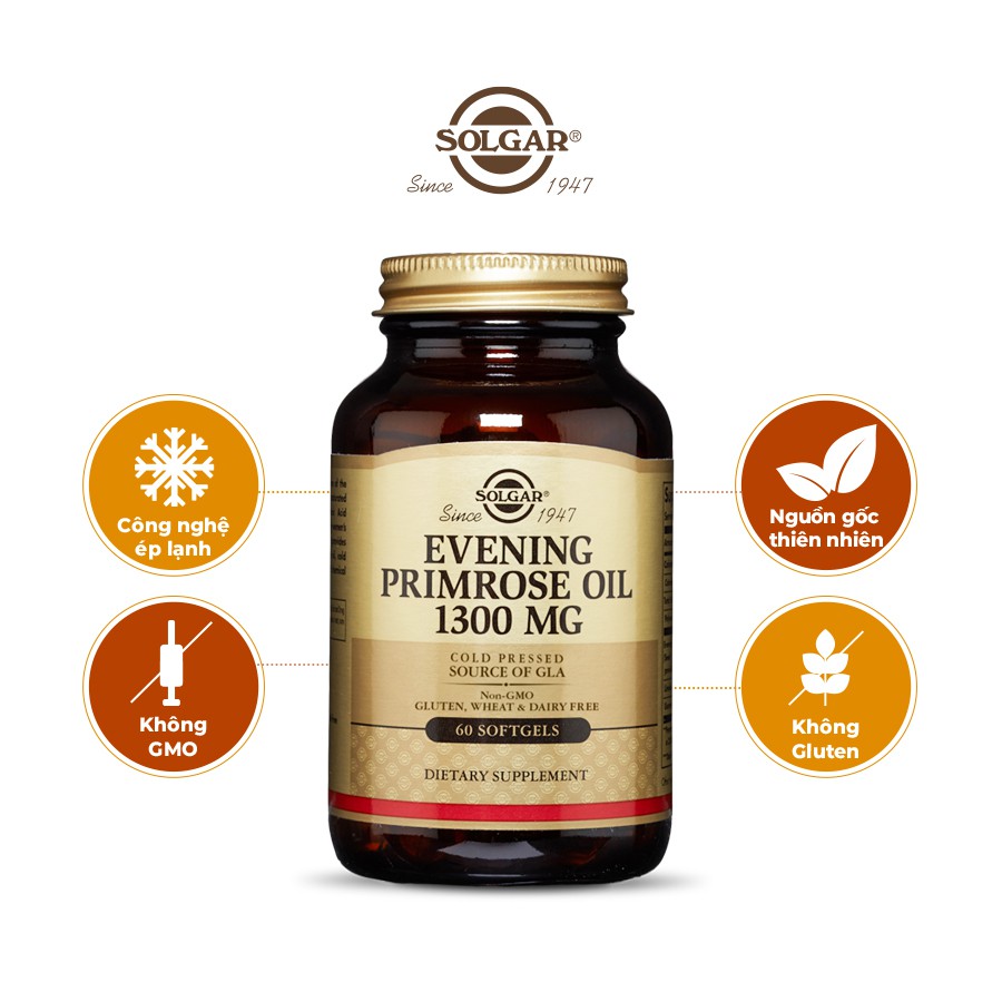 [NHẬP KHẨU USA CHÍNH HÃNG] Dầu Anh Thảo hỗ trợ sức khỏe nữ giới Solgar Evening Primrose Oil 1300 mg - EXP: 01.2021 | Thế Giới Skin Care